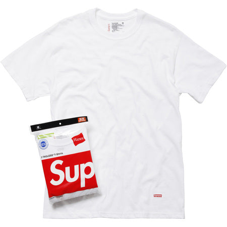 Supreme x Hanes Tagless White Large Tees 3-Pack