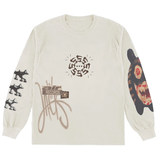 Travis Scott Air Records Natural Large Long Sleeve Shirt