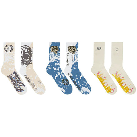 Travis Scott x Fragment Cactus Jack For Fragment 3 Pack Socks