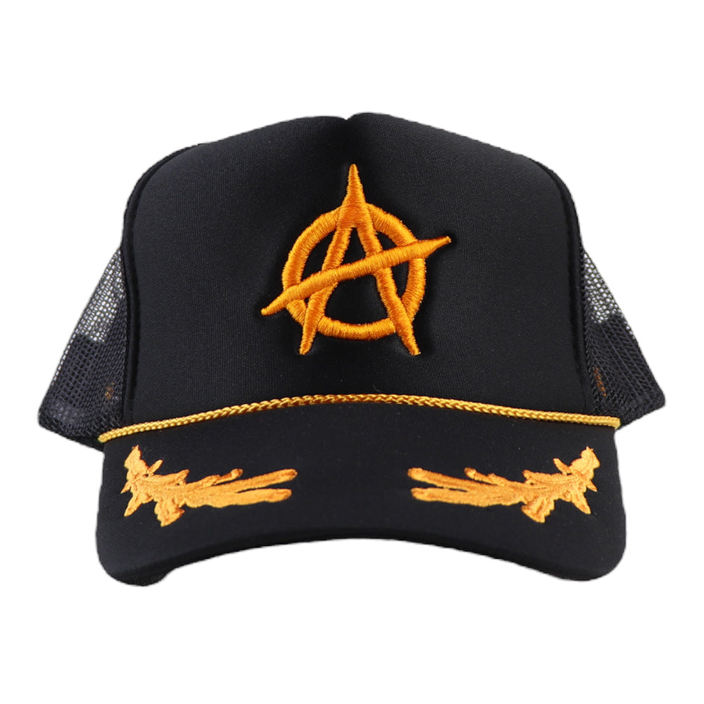 WyCo Vintage Black Gold Leaf Trucker Hat