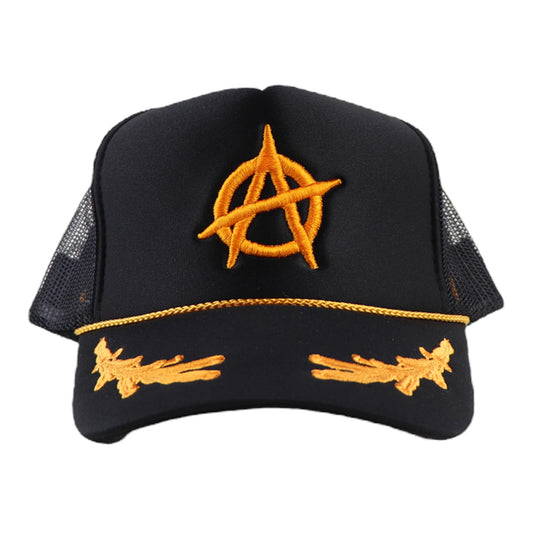 WyCo Vintage Black Gold Leaf Trucker Hat
