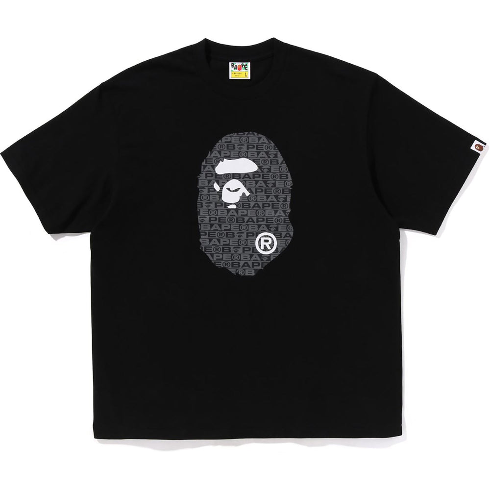 Bape Lux Sport Pattern Ape Head Relaxed Fit Black Tee