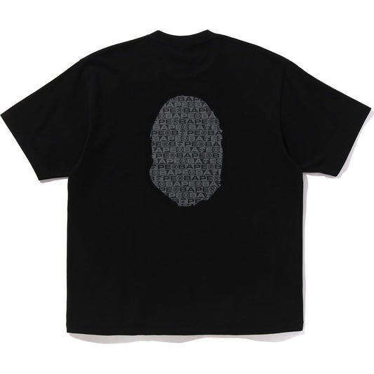 Bape Lux Sport Pattern Ape Head Relaxed Fit Black Tee