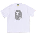 Bape Lux Sport Pattern Ape Head Relaxed Fit White Tee