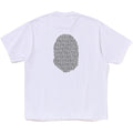 Bape Lux Sport Pattern Ape Head Relaxed Fit White Tee