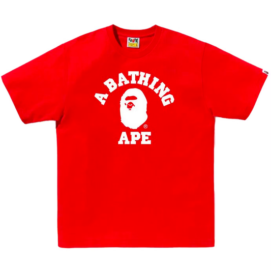 A Bathing Ape Bicolor College Red Tee