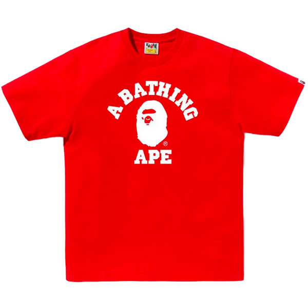 A Bathing Ape Bicolor College Red Tee