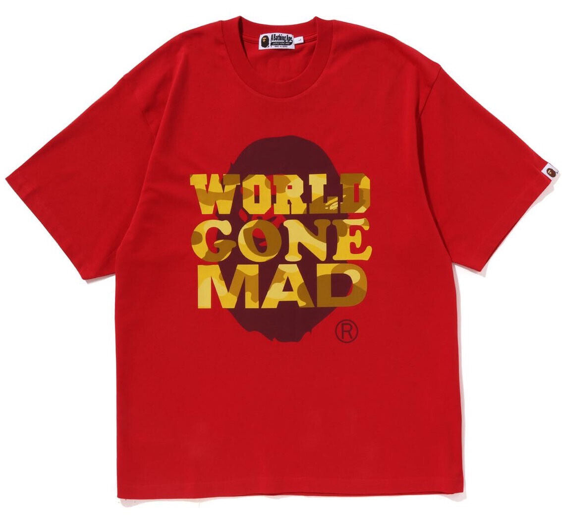 A Bathing Ape World Gone Mad Red Tee
