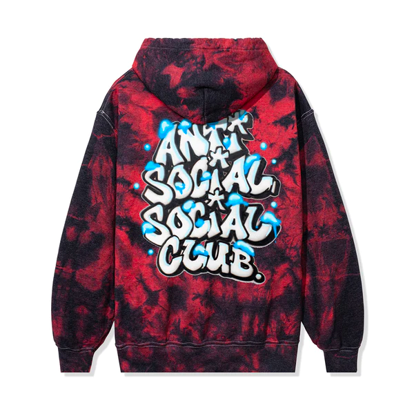 Anti social social club black and red outlet hoodie