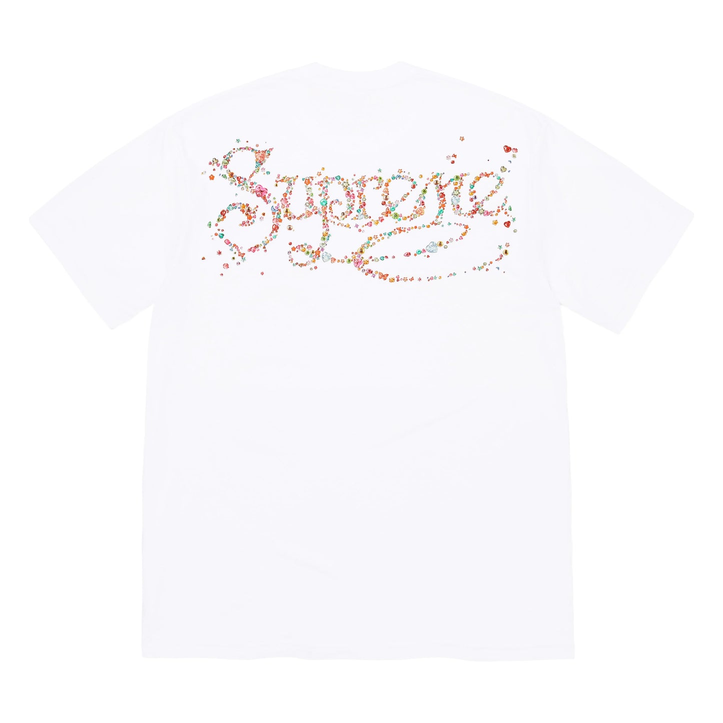 Supreme Gems white T-shirt, front view