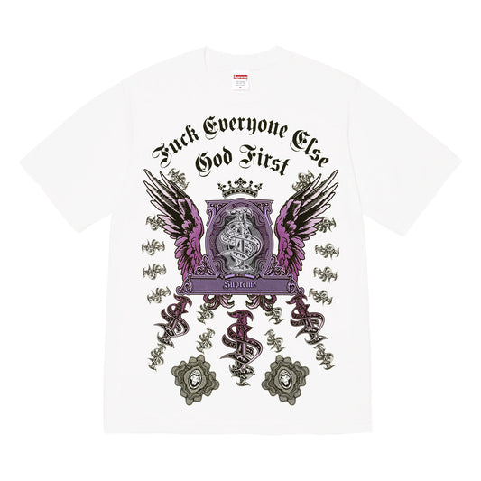 Supreme Money white T-shirt, front view