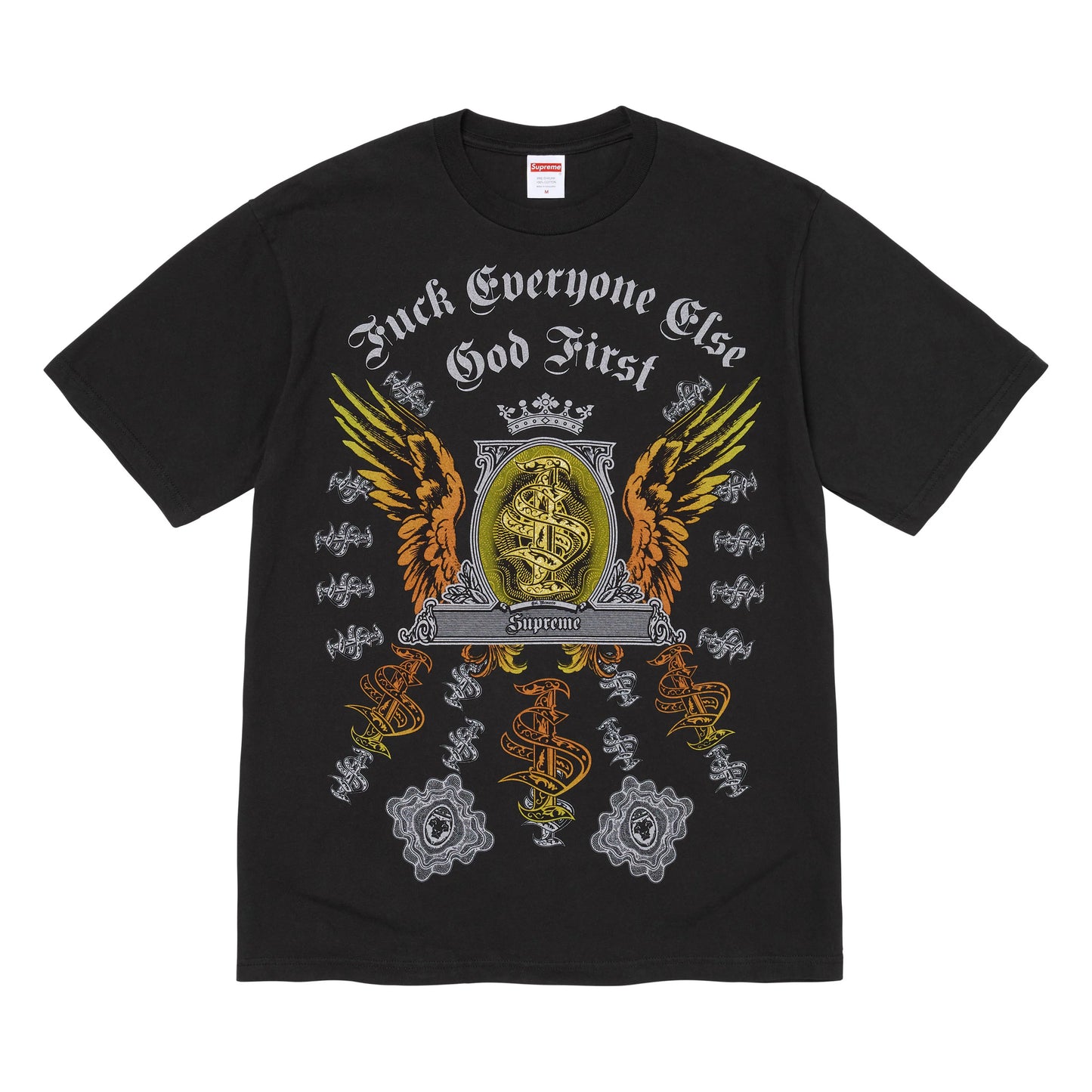 Supreme Money black T-shirt, front view