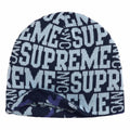 Supreme Reversible Camo navy beanie, back view
