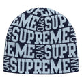 Supreme Reversible Camo navy beanie, front view
