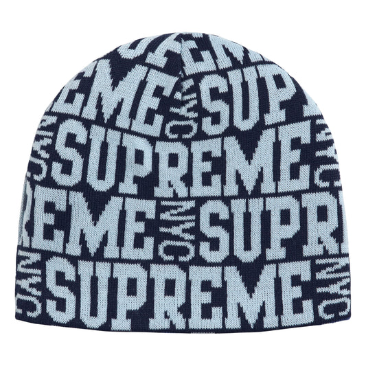 Supreme Reversible Camo navy beanie, front view