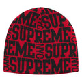 Supreme Reversible Camo red beanie, front view