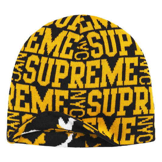 Supreme Reversible Camo black beanie, back view