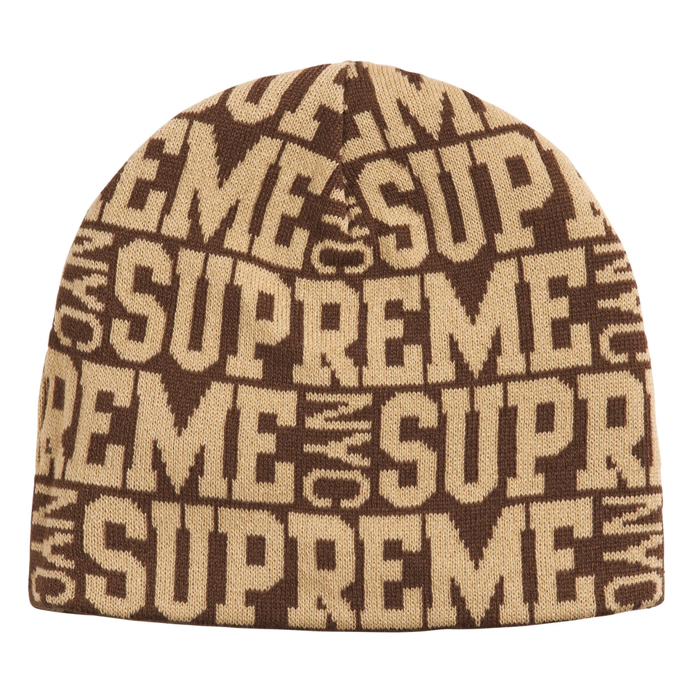 Supreme Reversible Camo brown beanie, front view