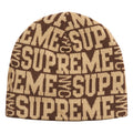 Supreme Reversible Camo brown beanie, front view