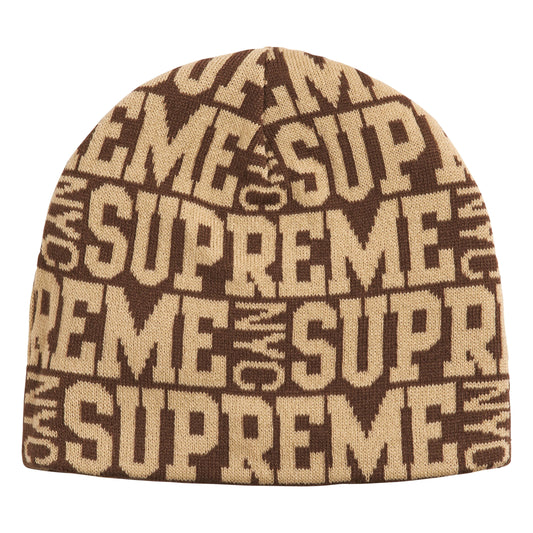 Supreme Reversible Camo brown beanie, front view