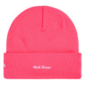 Supreme New Era Action pink beanie, back view