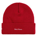 Supreme New Era Action red beanie, back view