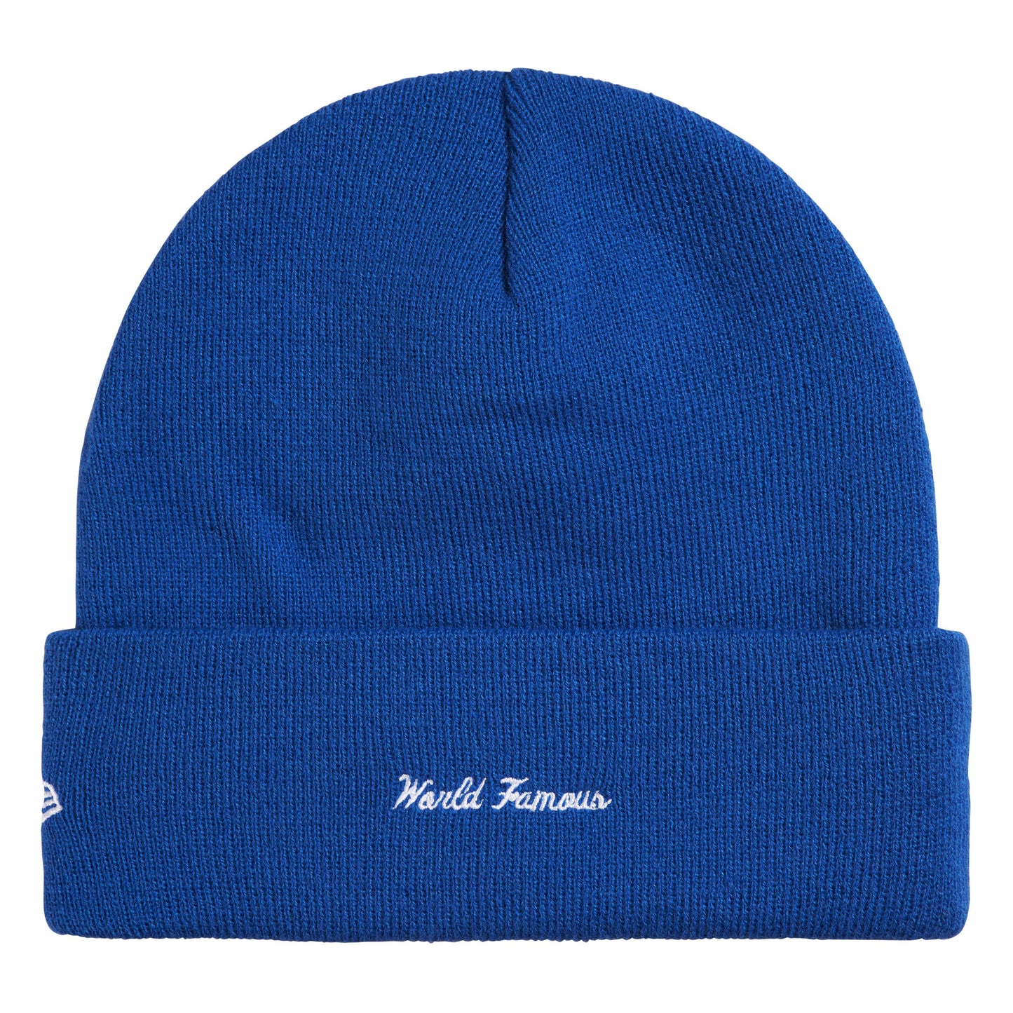 Supreme New Era Action royal beanie, back view