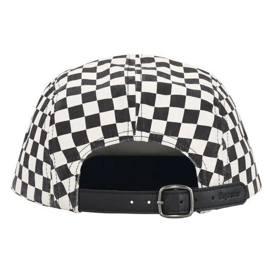 Supreme Washed Chino Twill checkerboard camp cap, back view