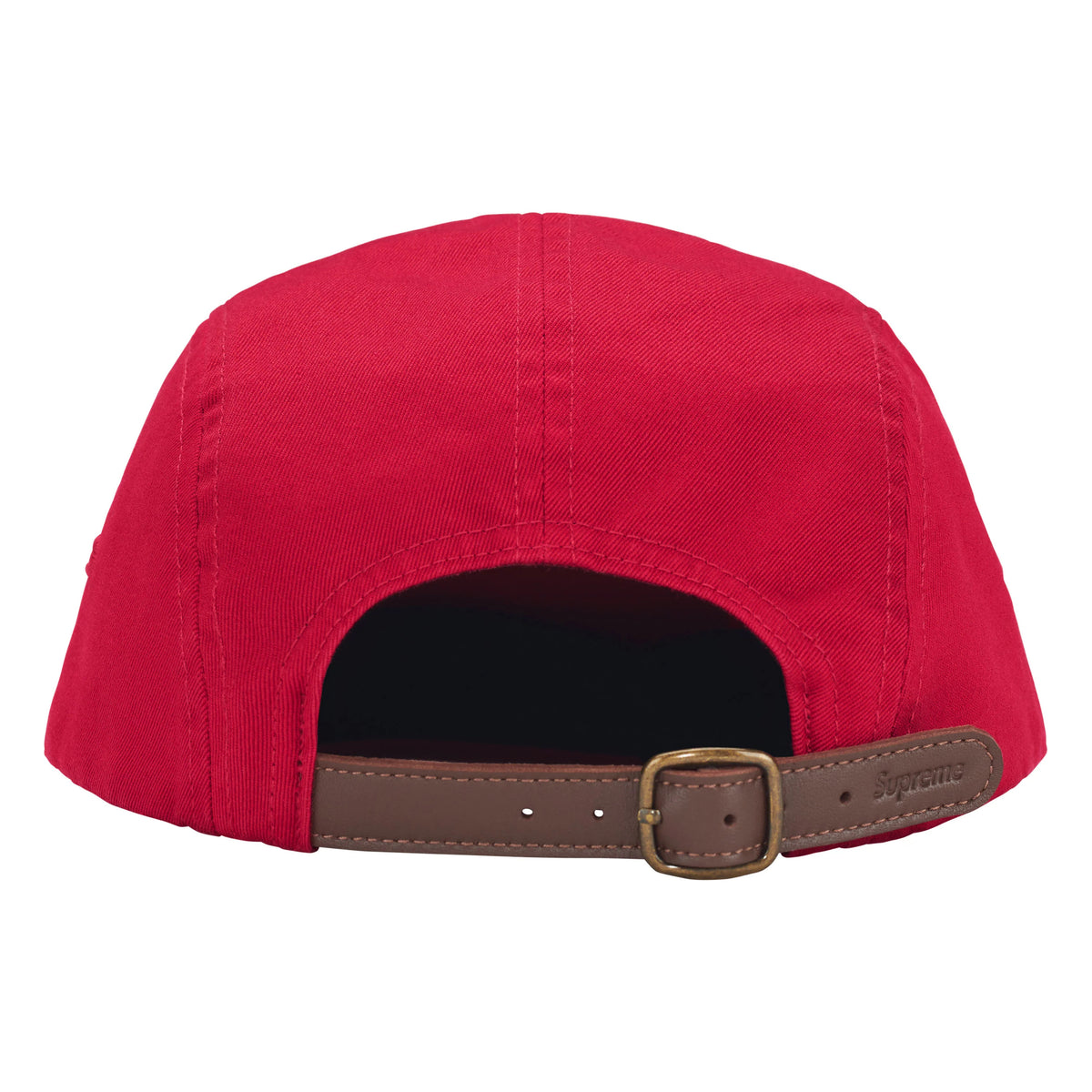 Supreme Washed Chino Twill red camp cap, back view