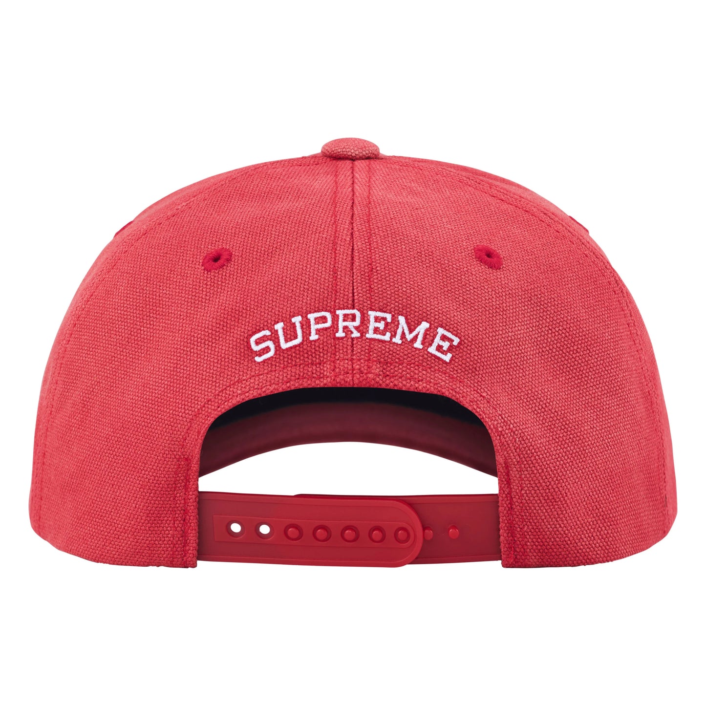 Supreme Garage red 6-panel cap, back view