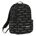 Supreme black backpack, detail view