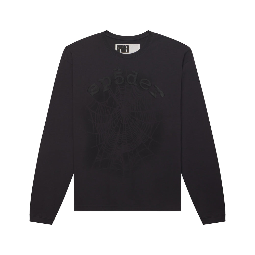Sp5der Distressed OG Web V2 Granite Long Sleeve front