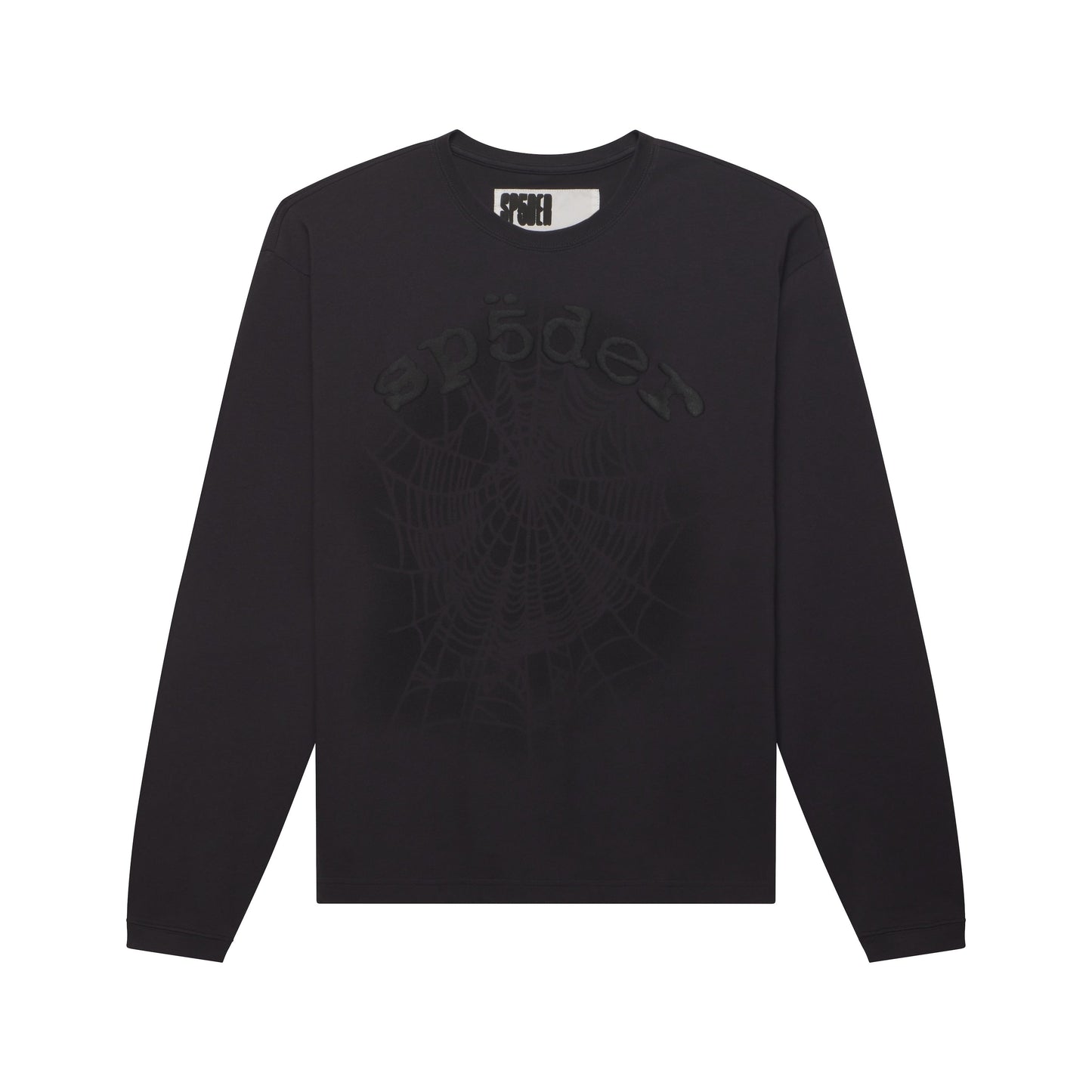 Sp5der Distressed OG Web V2 Granite Long Sleeve front