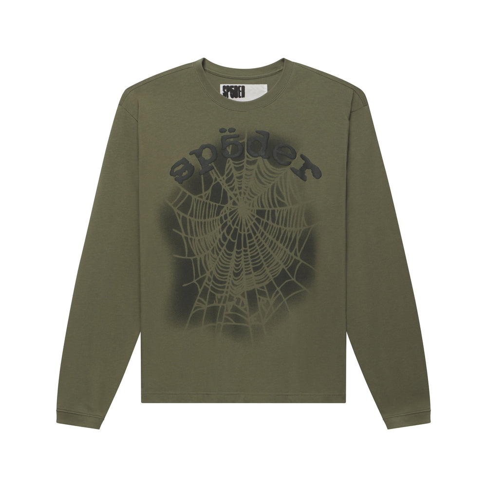Sp5der Distressed OG Web V2 Olympian Long Sleeve front