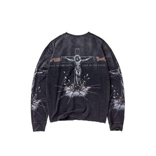 Vale Concrete Cross black long sleeve shirt, back view