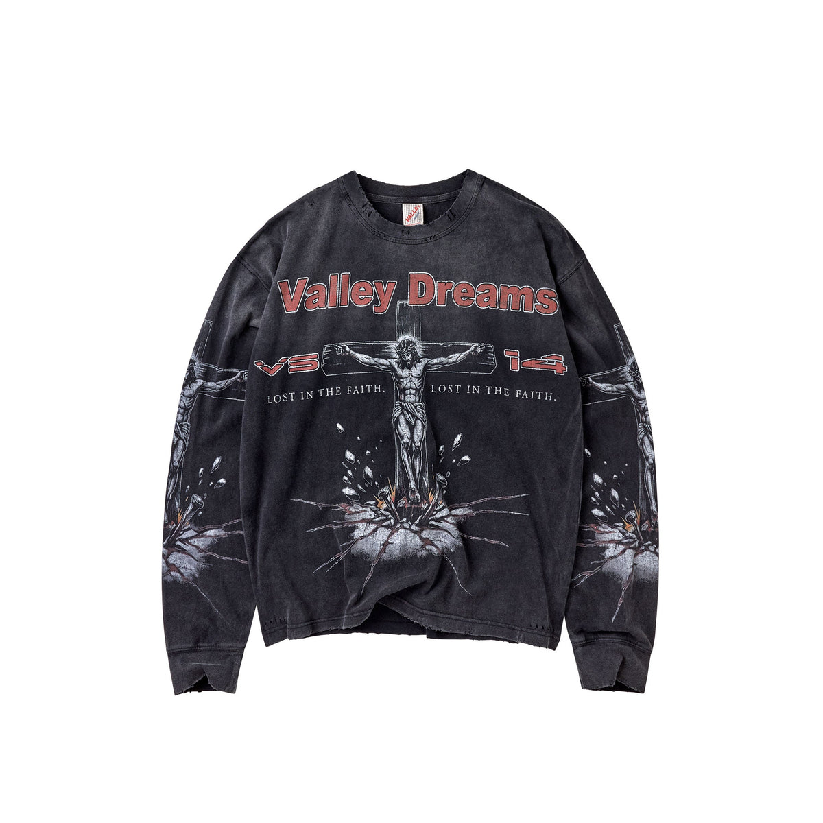 Vale Concrete Cross black long sleeve shirt, front view