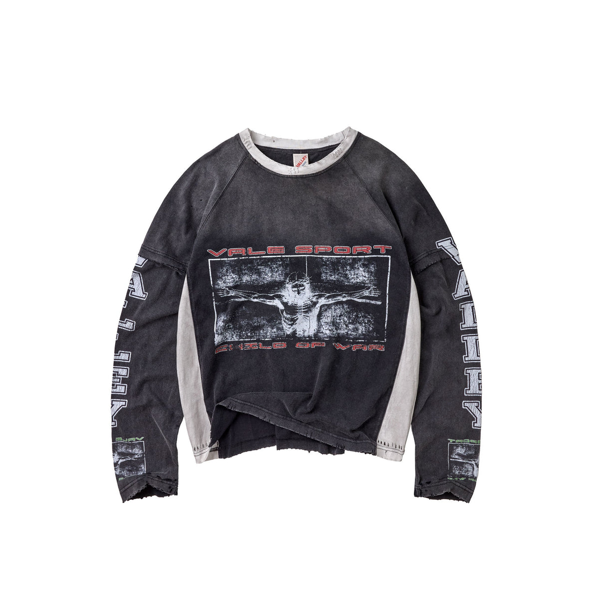 Vale Holy Spirit Washed black long sleeve shirt, front view