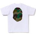 Bape Giant 1ST Camo Big Ape Head white and green T-shirt, print detail