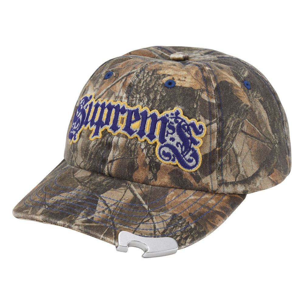 Supreme Bottle Opener realtree hardwoods camo 6-panel cap, front view