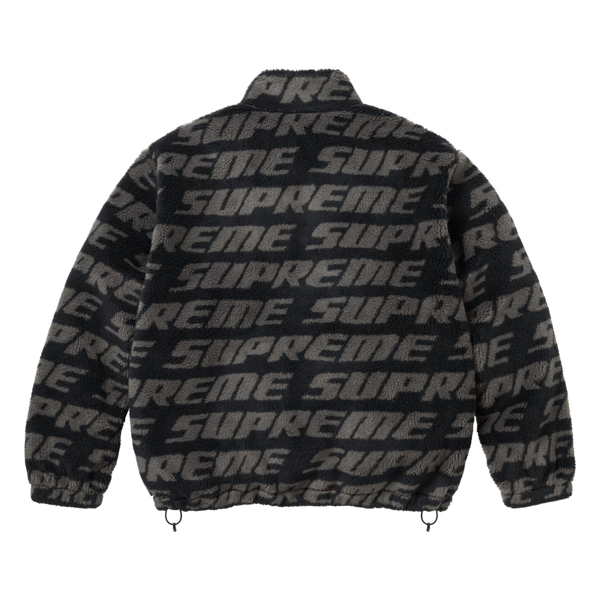 Supreme Repeat Jacquard black fleece jacket, back view