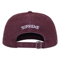 Supreme Washed Canvas S Logo plum 6-panel cap, back view