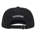 Supreme Washed Canvas S Logo black 6-panel cap, back view