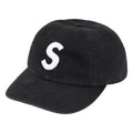 Supreme Washed Canvas S Logo black 6-panel cap, front view