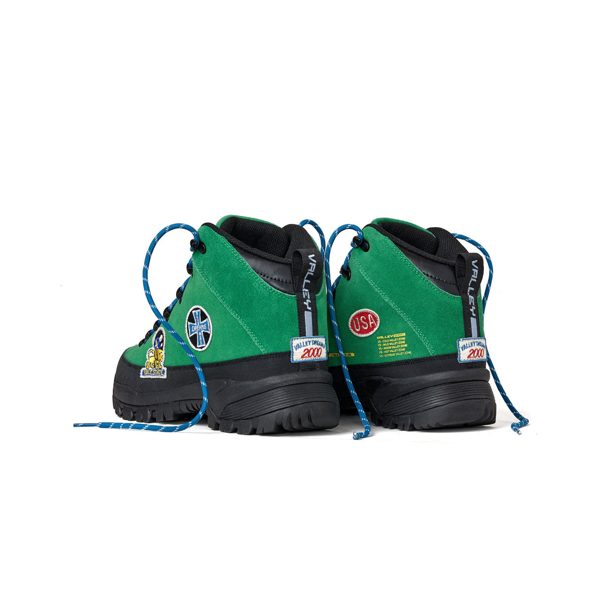 Vale Agave green hiking boots, back view