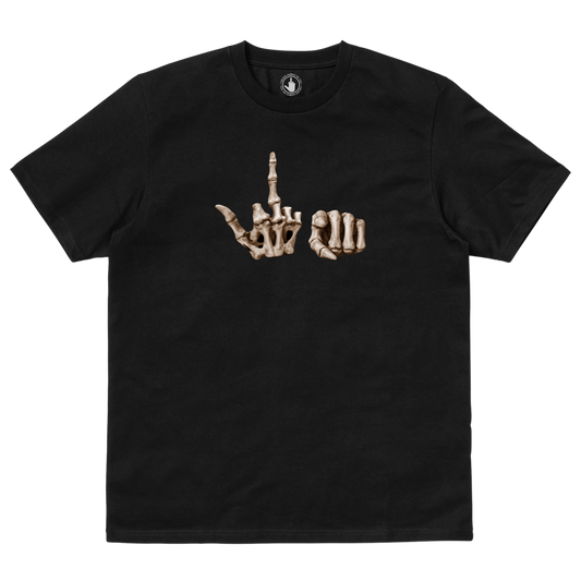 I Never Heard Of You Bone Hands black T-shirt, front view