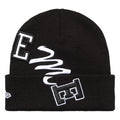 Supreme New Era Arc black beanie, back view
