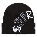 Supreme New Era Arc black beanie, front view