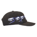 Supreme Skulls Spellout black 6-panel cap, side view