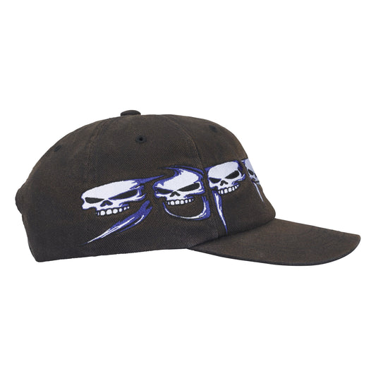 Supreme Skulls Spellout black 6-panel cap, side view