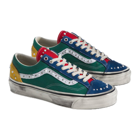 Vans Premium Old Skool 36 Pearlized yacht club green, angled view